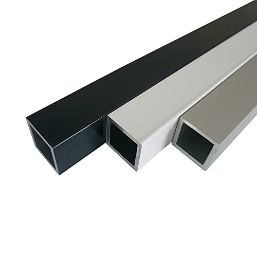B&T Metall, tubo quadrato in alluminio verniciato a polvere, di colore antracite o bianco