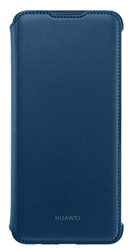 Huawei PU Custodia Flip Cover per P Smart 2019 in Eco Pelle, Blu