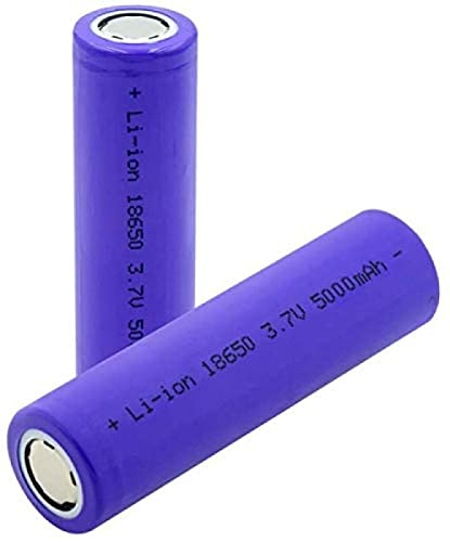 2 Pieces 18650 Rechargeable Battery 18650 5000mAh 3.7V Lithium Battery-2PCS