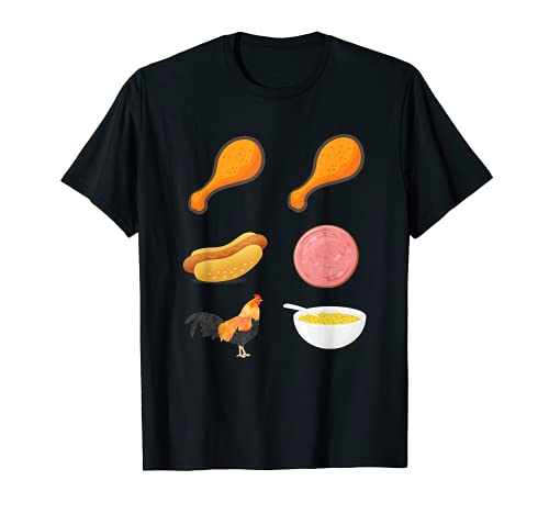 Aletta di pollo, hot dog, bologna e maccheroni Food Design Maglietta