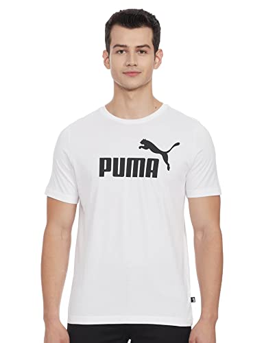 PUMHB|#Puma Ess Logo Tee, Maglietta Uomo, Puma White, M