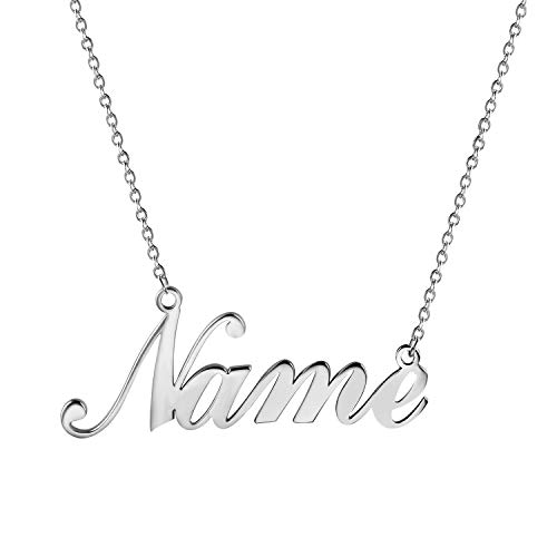 JewelryWe Collana Nome Personalizzata, Personalizza Il Tuo Nome, Qualsiasi Nome per Donna/Uomo, Regalo Speciale