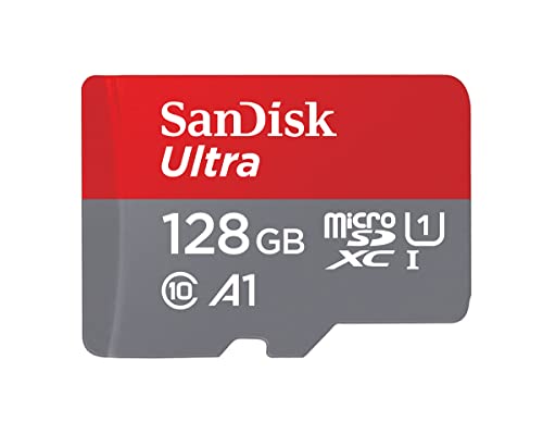 SanDisk 128 GB Ultra microSDXC UHS-I scheda, con adattatore SD, fino a 140 MB/s, prestazioni dell'app A1, Classe 10, U1