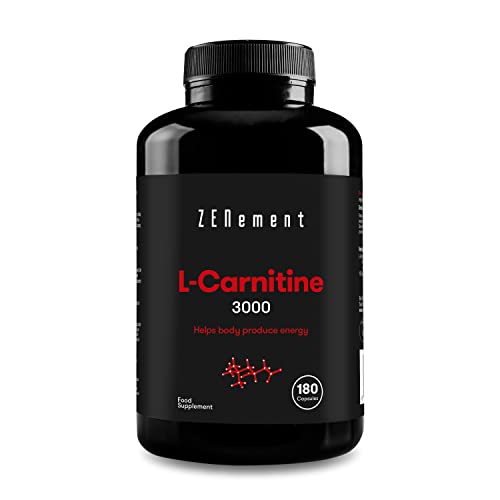 L-Carnitine | 180 capsules | Migliora le prestazioni sportive e rende più efficiente il metabolismo dei grassi| Végan, sans gluten