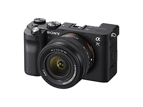Sony Alpha 7 C - Fotocamera digitale mirrorless a pieno formato compatta e leggera con obiettivi intercambiabili+obiettivo zoom SEL2860 28-60 mm F4-5,6 (nero), 28-60 mm