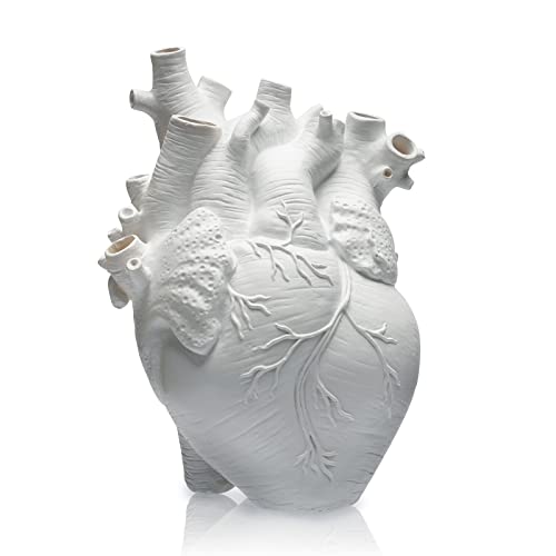 Vaso a forma di cuore anatomico in resina, scultura vaso arte, arredamento per la casa desktop