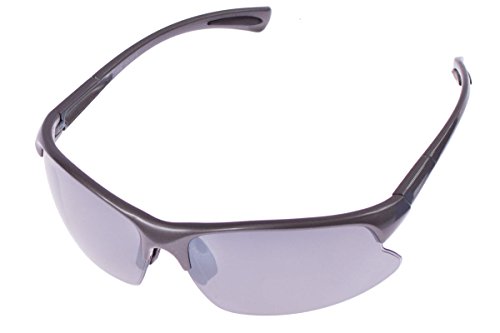 Crivit Occhiali sportivi – ultra leggeri – 100% protezione UV + lenti intercambiabili + custodia + panno per la pulizia + cordino per occhiali Antracite lucido. Taglia unica