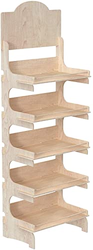 Cemab - Espositore in legno Ecologico, modello Europa 5 piani, larghezza 53 cm con montaggio ad incastro.