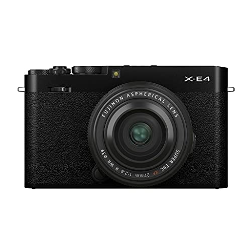 FUJIFILM X-E4, fotocamera digitale mirrorless con obiettivo XF27mmF2.8 R WR, colore: Nero