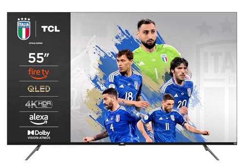 TCL 55CF630, 55' (139 cm) Fire TV QLED (4K Ultra HD, HDR 10+, Dolby Vision & Atmos, Smart TV, Game Master, Motion Clarity 60Hz, Telecomando vocale Alexa), Nero
