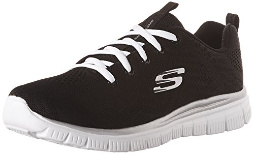 Skechers Graceful Get Connected, Sneaker Donna, Nero (Black Mesh White Trim), 39 EU