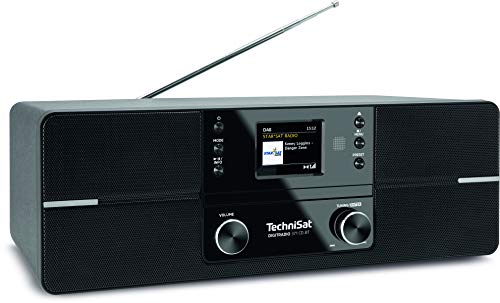 TechniSat DIGITRADIO 371 CD BT - Radio stereo digitale (DAB+, FM, lettore CD, Bluetooth, display a colori, USB, AUX, presa per le cuffie, impianto compatto, sveglia, 10 watt, telecomando), nero