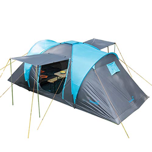 Skandika Hammerfest 4 persone - Tenda de campeggio familiare - zanzariera - 2x cabine da letto (con pavimento cucito)