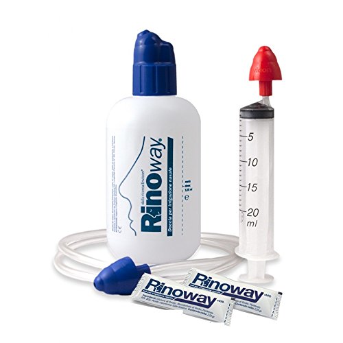 Rinoway doccia bimodale per irrigazione nasale con 15 bustine di sali Ipertonici 7,5 gram. Envicon Medical