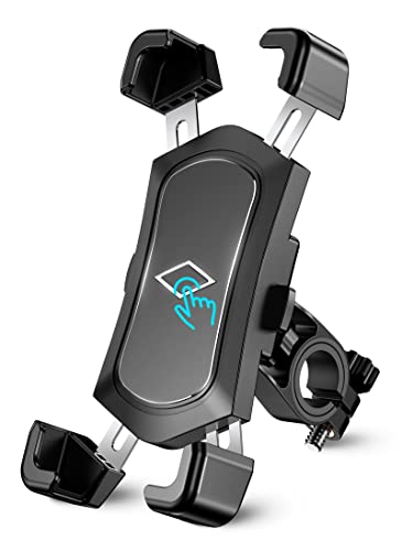 Mohard Porta Cellulare Bici, Porta Cellulare Moto in Acciaio Inox Anti-Shake, Staccabile & Ruotabile a 360° Supporto Telefono Bicicletta Compatible con iPhone 13 Pro Max/12/11, 4.5-7.2' Telefoni