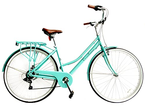 Versiliana Biciclette Vintage - City Bike - Resistene - Pratica - Comoda - Perfetta per moversi in città (GREEN WATER, DONNA 28')