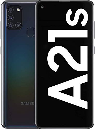 Samsung Galaxy A21s, Smartphone, Display 6.5' HD+, 4 Fotocamere Posteriori, 32 GB Espandibili, RAM 3 GB, Batteria 5000 mAh, 4G, Dual Sim, Android 10, 192 g, Nero (Black)
