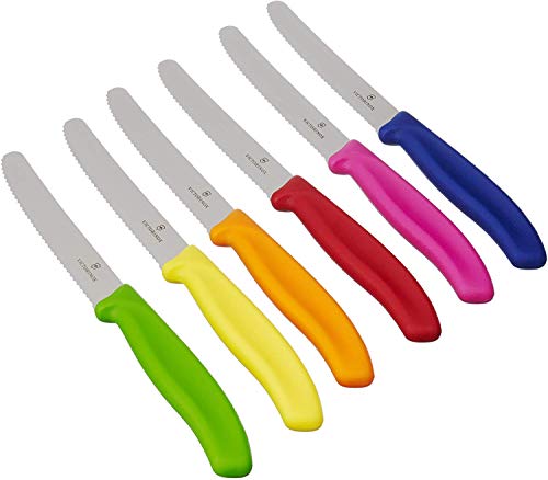 Victorinox - Set da 6 coltelli da Cucina Colorati, Nuova Forma del Manico