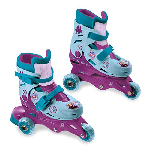 Mondo- 3 in Line Skate Frozen Disney Toys II Skates-Pattini Doppia Funzione Regolabili-Ruote PVC-Roller Bambina-Size S/Mis. 29/32-28299, Multicolore, S, 18278