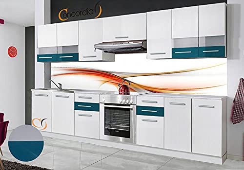 IONA | Cucina Lineare Completa 3 m 9 pz + Piano di Lavoro INCLUSI | Set di mobili da cucina | Set da cucina