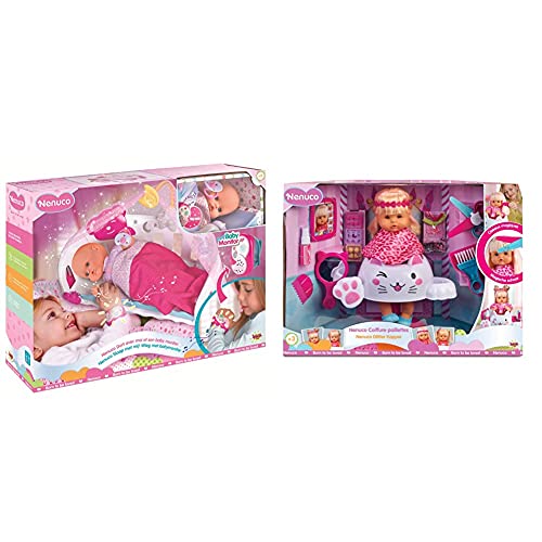 Nenuco- Dormi con Me con Baby Monitor, 700014485 & Famosa Parrucchiera Glitter, Bambola Educativa, 700015153