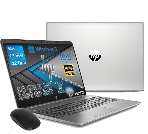 HP 250 G9, Pc Computer PORTATILE LAPTOP NOTEBOOK, SILVER, i5-1235U, Ram 16 GB DDR4, SSD M2 1256 GB, Display 15.6' FHD, Win 11 Pro, TASTIERA RETROILLUMINATA, FINGERPRINT, MOUSE WIFI OMAGGIO