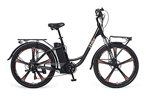 i-Bike City ePlus ITA99, Bicicletta elettrica a pedalata assistita Unisex Adulto, Nero, Taglia unica