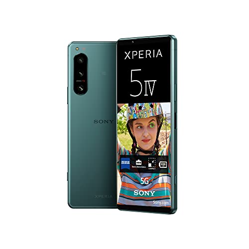 Sony Xperia 5 IV - Smartphone Android, Téléphone Portable Ecran 6.1 Pouces 21:9 Wide HDR OLED - Taux de rafraichissement de 120Hz - Triple Objectif (avec Un revêtement ZEISS T*) - 8Go RAM (Vert)