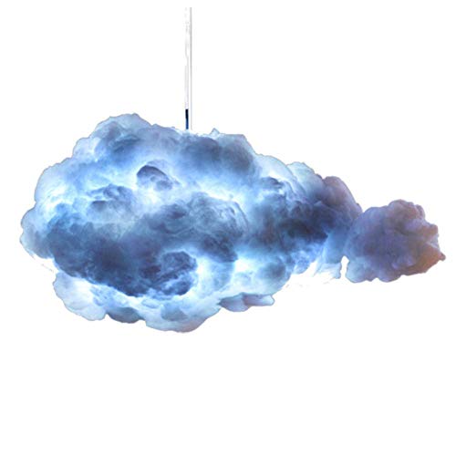 HEDMAI Lampadario a Nuvola Scura Creativa per Bambini Lunghi 60 cm, Simulazione di Arte Moderna Lampada a Sospensione a LED con Nuvola temporalesca dinamica, plafoniera dal Design Nordico, per la d
