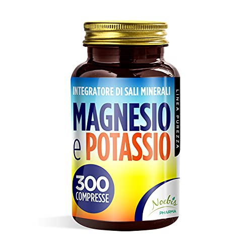 Magnesio e Potassio 300 Compresse - Magnesio Citrato e Potassio Citrato - contro Stanchezza e Fatica Fisica, Caldo, Sali Minerali Organici Altamente Assimilabili