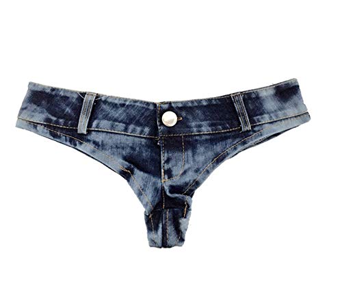 Cheeky Folie Pantaloncini Sexy Donna Mini Shortie Jeans per Spiaggia Estate, Blu Taglia XL, Ref SJ6-7