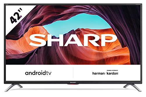 Sharp Aquos 42CI6EA - 42' Smart TV, FULL HD Android 9.0, Wi-Fi, DVB-T2/S2, 1920 x 1080 Pixels, Nero, suono Harman Kardon, 3xHDMI 3xUSB, Chromecast integrato, Bluetooth