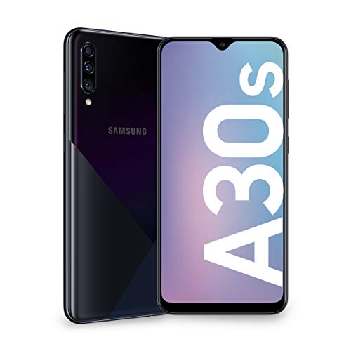 Samsung Galaxy A30s Smartphone, Display 6.4' Super AMOLED, 128 GB Espandibili, RAM 4 GB, Batteria 4000 mAh, 4G, Dual SIM, Android 9 Pie, Nero