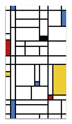 Tappeto Vinile Mondrian 300x200 cm - Tappeto da Cucina Piastrelle Antiscivolo - Tappeto Moderno Salotto - Tappeto Lavabile Ignifugo - Tappeto Grande - Tappeto PVC