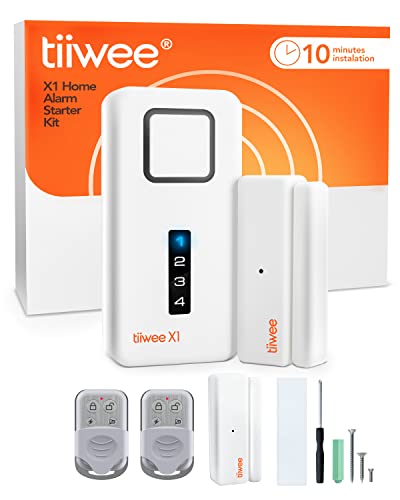 tiiwee Kit d´Allarme Casa per Finestre e Porte - Kit di Sicurezza Antifurto senza Fili con Sensori, Telecomando e Sirena Potente - Batterie Incluse