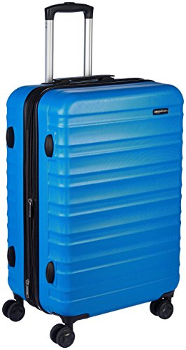 Amazon Basics - Valigia Trolley rigido con rotelle girevoli, 68 cm, Blu chiaro