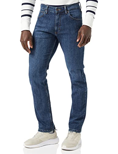 Wrangler Authentic Regular Jeans, Blu (Blue Dark Stone), 36W / 32L Uomo