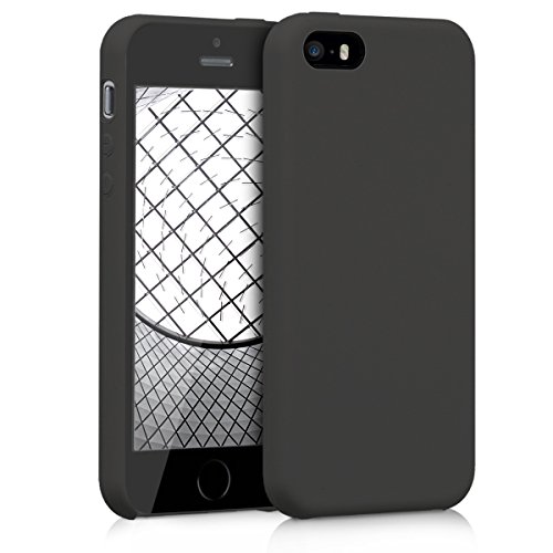 kwmobile Custodia Compatibile con Apple iPhone SE (1.Gen 2016) / iPhone 5 / iPhone 5S Cover - Back Case per Smartphone in Silicone TPU - Protezione Gommata - nero matt