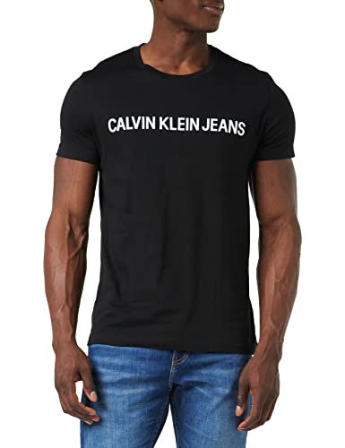 Calvin Klein Core Institutional Logo Slim Tee Maglietta, Nero (CK Black 099), L Uomo