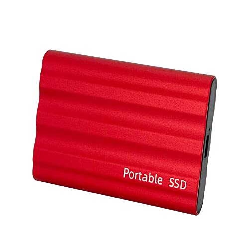 WAMBAS Hard disk esterno da 2 TB, hard disk esterno portatile, USB 3.0 SSD esterno per PC, Mac, desktop, laptop da 2,5 pollici (rosso-2 TB)