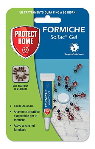 PROTECT HOME Solfac Tubetto Gel Formiche: esca insetticida attrattiva liquida pronta all'uso, 4 gr