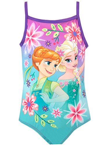 Disney Costume da Bagno per Ragazze Frozen Costume Piscina Bambina Principessa Elsa e Anna Viola 3-4 Anni