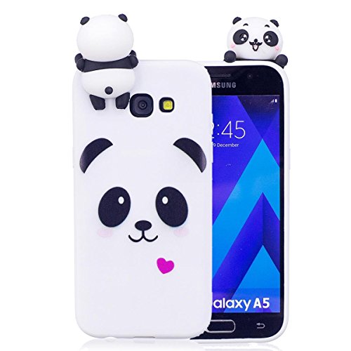 Meeter Custodia per Samsung A5 2017, graziosa panda - bianco Galaxy A5 2017 - Custodia protettiva in silicone 3D Cartoon Animal Soft Rubber Cover posteriore per Samsung Galaxy A5 2017