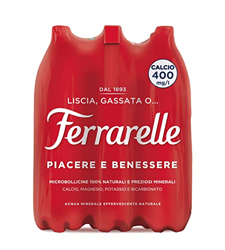 Ferrarelle Acqua Minerale Effervescente Naturale, 6 x 1.5L