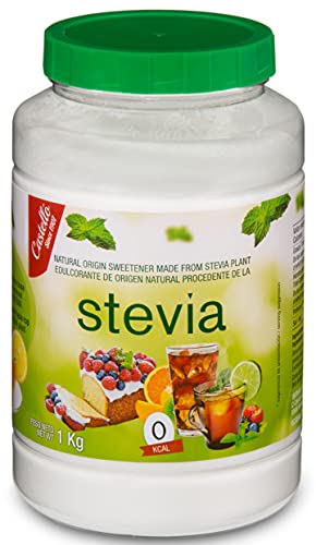 Dolcificante Stevia + Eritritolo 1:3 - Granulato - Sostituto dello zucchero 100% Naturale - Fatto in Spagna - Keto e Paleo - Castello since 1907 (1 g = 3 g di Zucchero (1:3), 1 kg)