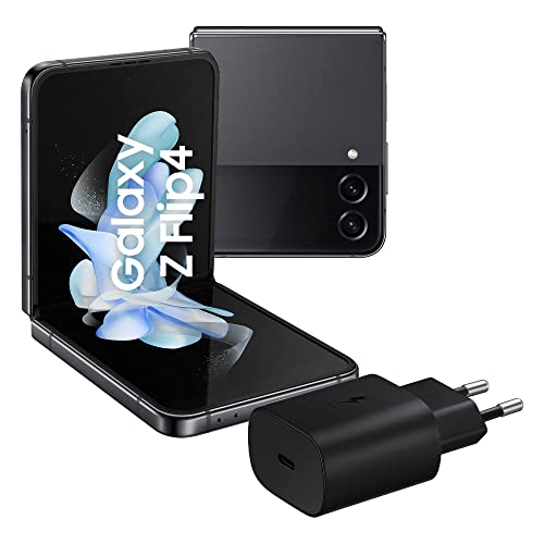 Samsung Galaxy Z Flip4 Smartphone 5G, Caricatore incluso, Sim Free Android Telefono Pieghevole 128GB, Display Display Dynamic AMOLED 2X 6.7”/Super AMOLED 1.9”1,2 Graphite 2022 [Versione Italiana]