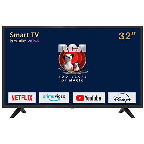 RCA iRV32H3 Smart TV 32 pollici (80 cm) Televisore con Netflix, Prime Video, Rakuten TV, DAZN, Disney+, Youtube, UVM, Wifi, triplo sintonizzatore DVB-T2/S2/C, Dolby Audio