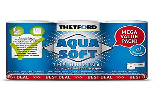 Thetford 202241 Aqua Soft Carta Igienica, Pack 6 Rotoli