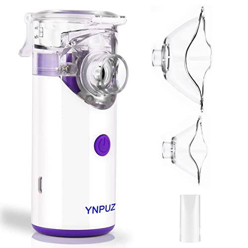 Ynpuz aerosol portatile, ricaricabile, aerosol ultrasuoni silenzioso per malattie respiratorie efficace, aerosol per bambini e adulti (A-Purple)