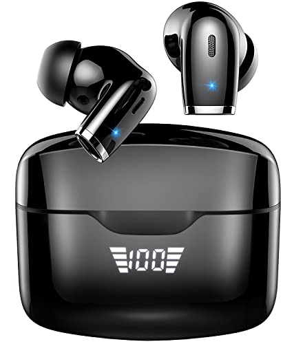 Cuffie Bluetooth, Auricolari Bluetooth 5.2 con 2 HD Microfono, Cuffie Wireless Sport In Ear, Cuffiette Bluetooth Senza Fili con Stereo HiFi, LED Display, IP7 Impermeabili, 40H Nero (2022 Nuova)